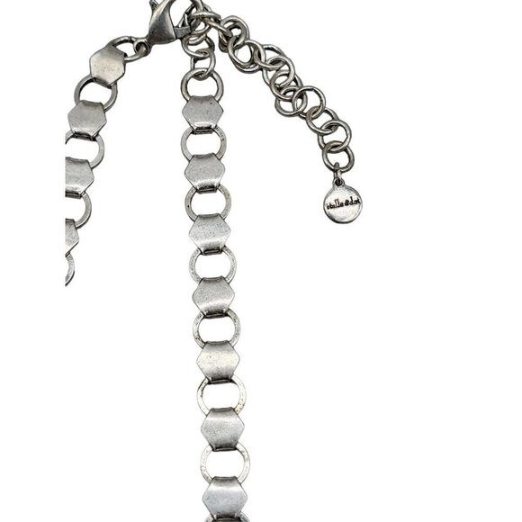 Stella & Dot Callie Statement Necklace 21" Silver Tone Bib Style Rhinestones - Picture 11 of 16
